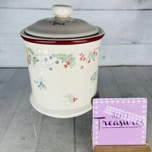 Jay Imports Corelle Coordinates ABUNDANCE Fruit Stoneware Large Lid Canister Jar